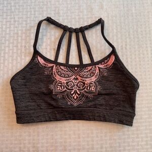 Gaiam Gray‎ & Pink Mandala Strappy Sports Bra Womens Small